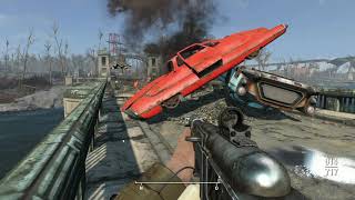Fallout 4 Deathclaw throwing car  / Fallout 4 Todeskralle wirft Auto