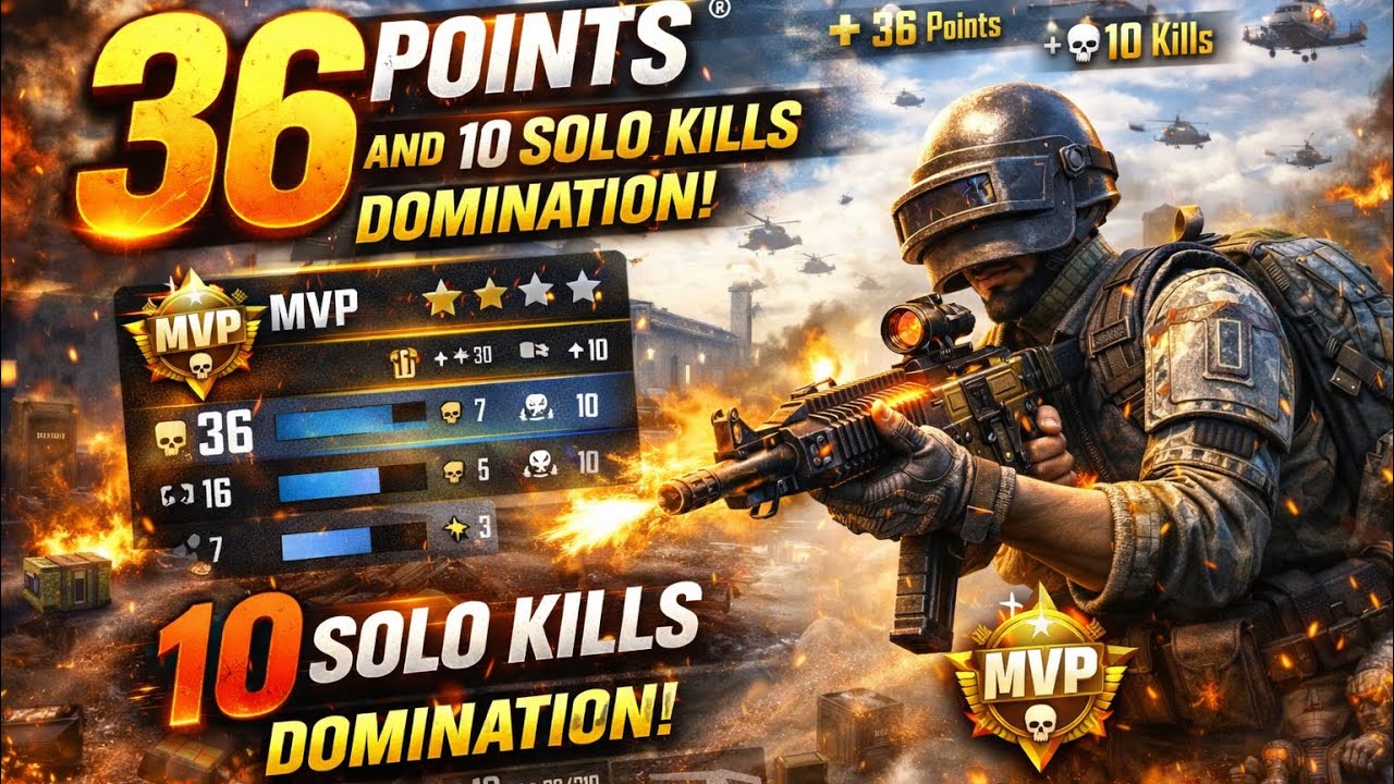 36 Points Record Match 🏆 | 10 Solo Kills Destruction | BGMI Gameplay