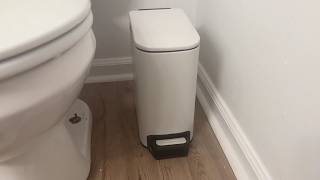 ELPHECO Small Bathroom Trash Can with Lid - 1.8 Gallon / 6.8 Liter Slim Stainless Steel Garbage Can