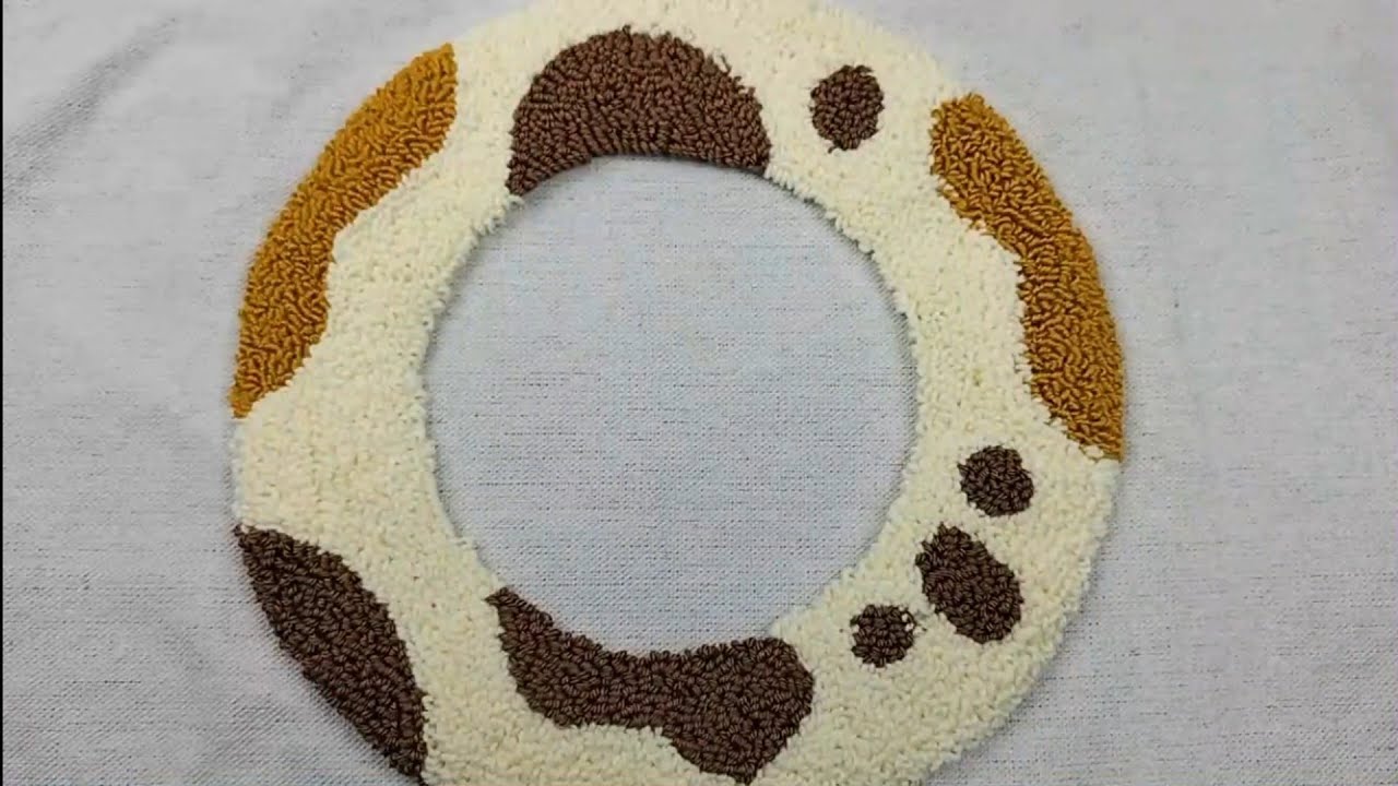 طريقة عمل اطار المراية بانش نيدل بجودة عالية How to make a punch needle mirror frame