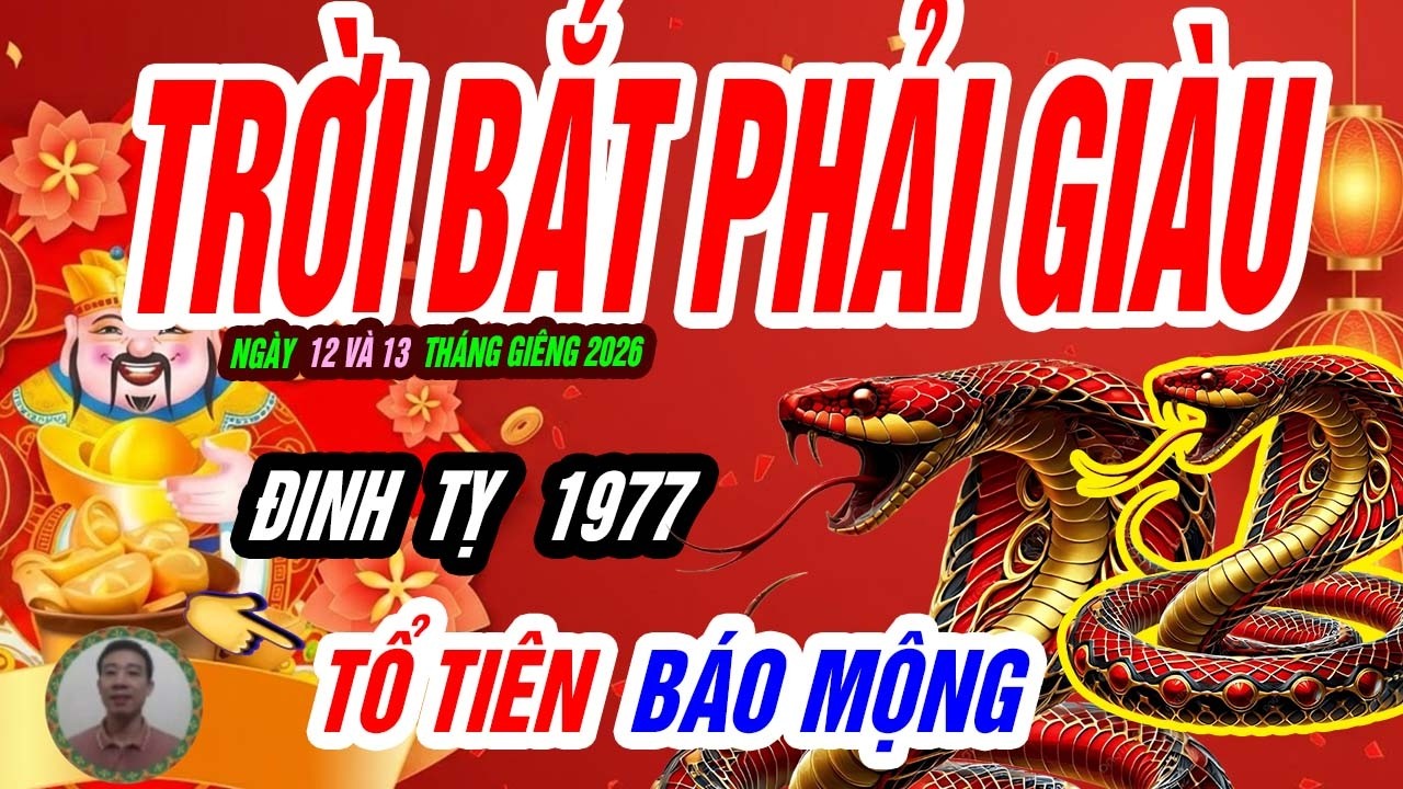 🐍 ĐINH TỴ 1977: Đúng 2 ngày tới TRÚNG VẬN PHÁT TÀI – 2026 Không Giàu Cũng Khó!