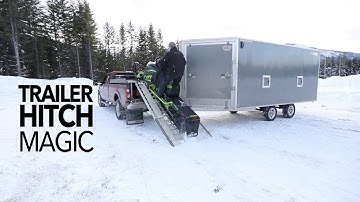 Loading 162 Arctic Cat on truck deck with snowmobile trailer hitched up
