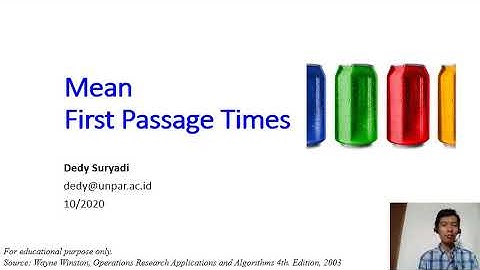 OR3 Week6.3 Mean First Passage Times (Markov Chain)