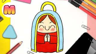 COMO DIBUJAR A LA VIRGEN MARIA KAWAII - Dibujos navideños faciles - Dibuja de una manera facil