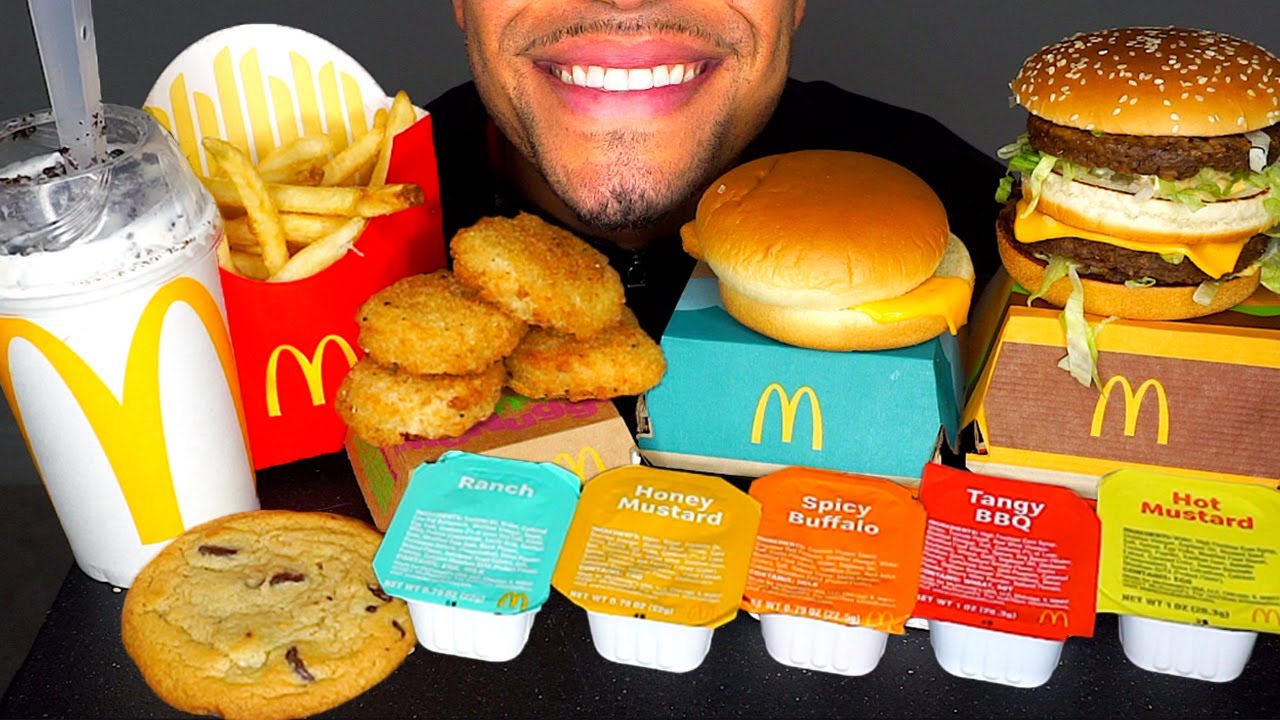 ASMR КУРИНЫЕ НАГГЕТСЫ ИЗ МАКДОНАЛЬДСА MUKBANG OREO MCFLURRY ФИЛЕ РЫБЫ БИГ МАК КАРТОФЕЛЬ ФРИ ЗВУКИ...