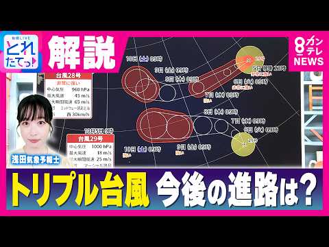 【最新情報】新たに台風が2つ発生「トリプル台風」今後の進路は？ 台風27号が小笠原諸島に接近 10月に入ってもう“3つ目”の台風 気象予報士が解説｜旬感LIVE とれたてっ!〈カンテレNEWS〉