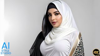4K AI Art Lookbook Video of Elegant Abhaya Dress of Arabian AI Girl