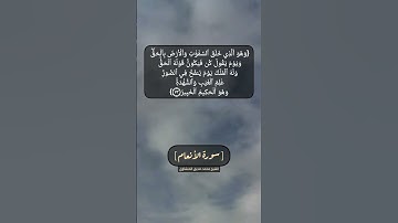 سورة الأنعام الآية ٧٣ بصوت الشيخ محمد صديق المنشاوي