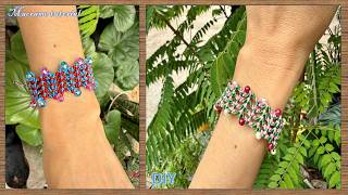DIY Macramé Bracelet beautiful pattern with small beads | easy to do step by step