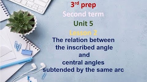 Lesson 2-The relation between the inscribed angle  andcentral angles subtended by the same arc