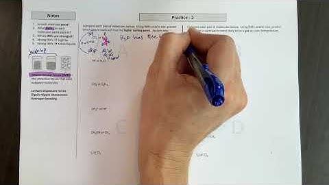 Using intermolecular forces to compare boiling points