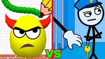 THIEF PUZZLE GAME vs DRAW TO SMASH - Walkthrough Funny Stickman Gameplay - ASMR Android & iOS Games