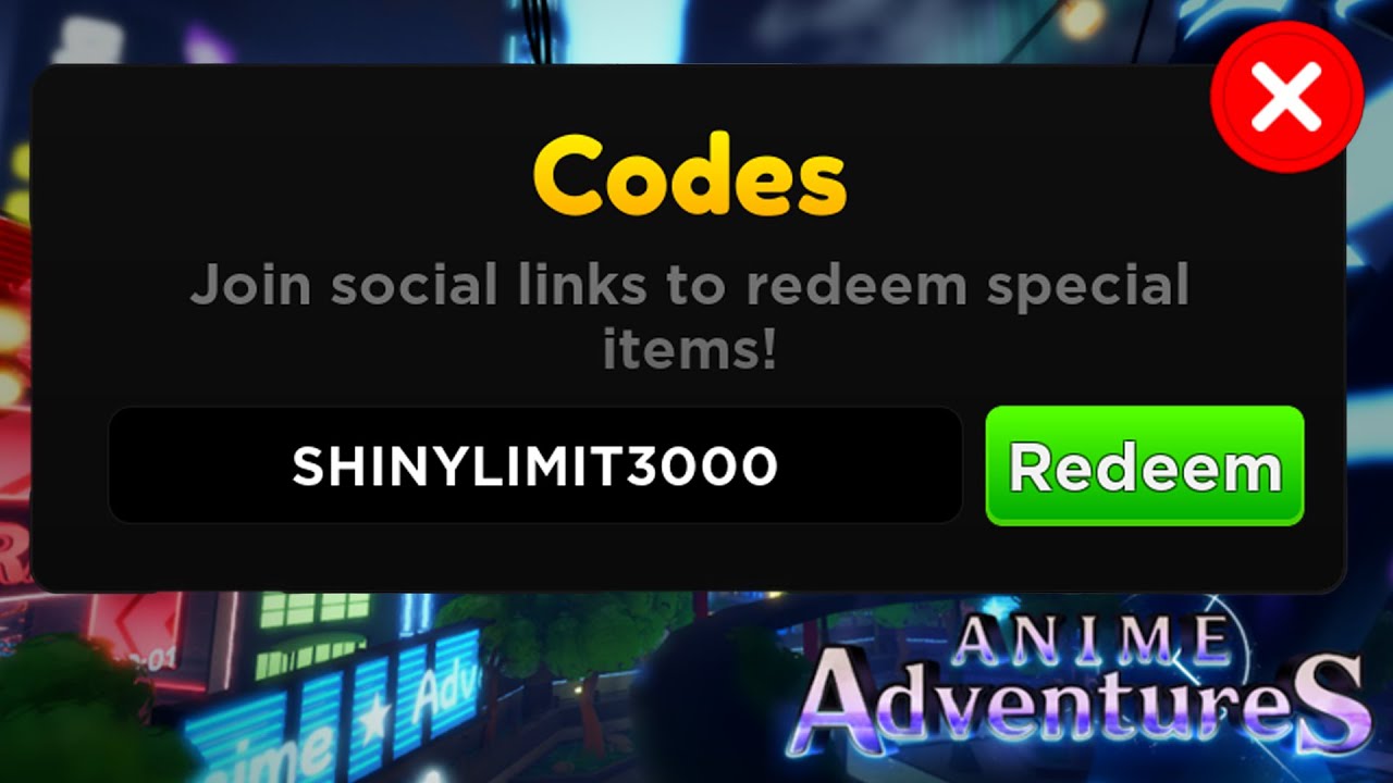 Roblox: Anime Adventures Codes