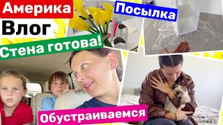 США Ура! Стена готова! Обустраиваем наш новый дом Распаковка посылки Семейный Влог Big family in USA