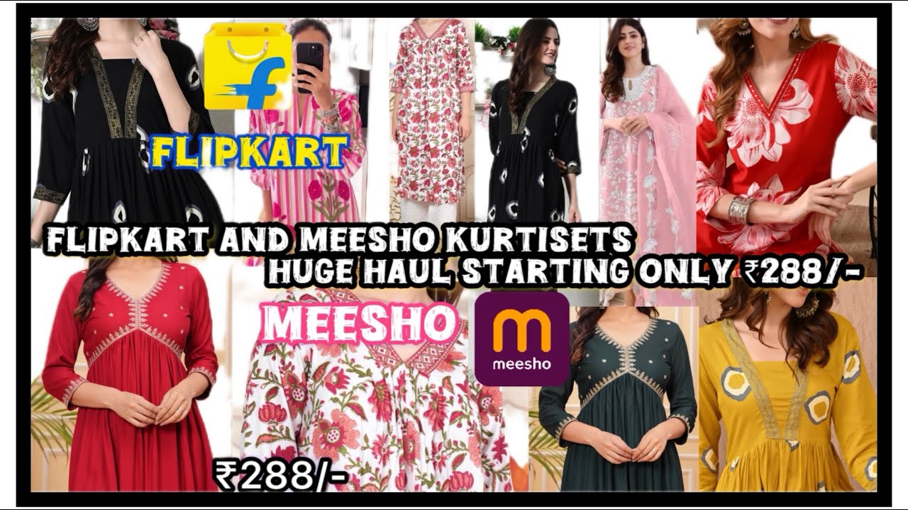Flipkart and meesho✨🌼huge kurtisets haul video under budget🔥 #meesho #flipkart #haul #meeshohaul 