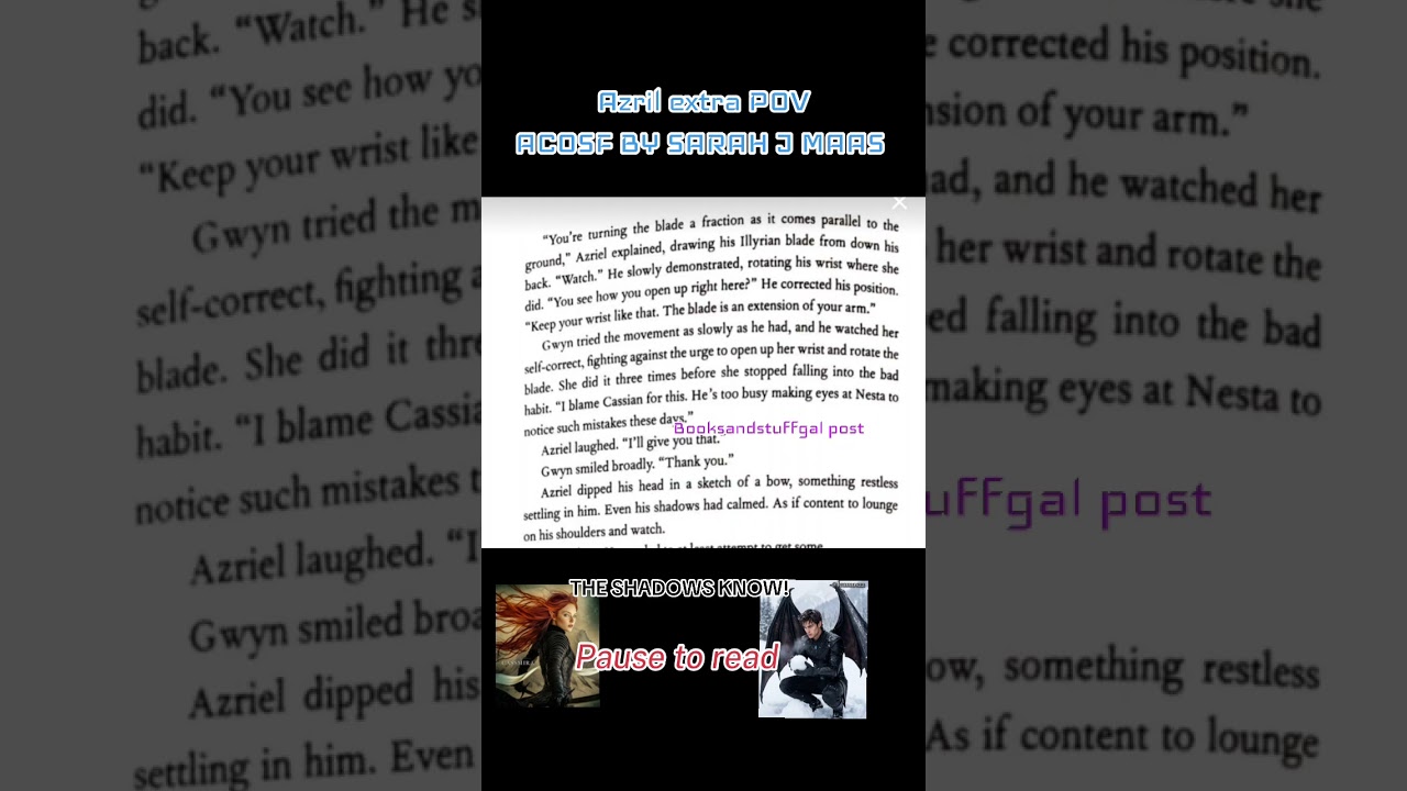 Azriel extra POV from Silver Flames by Sarah J Maas 