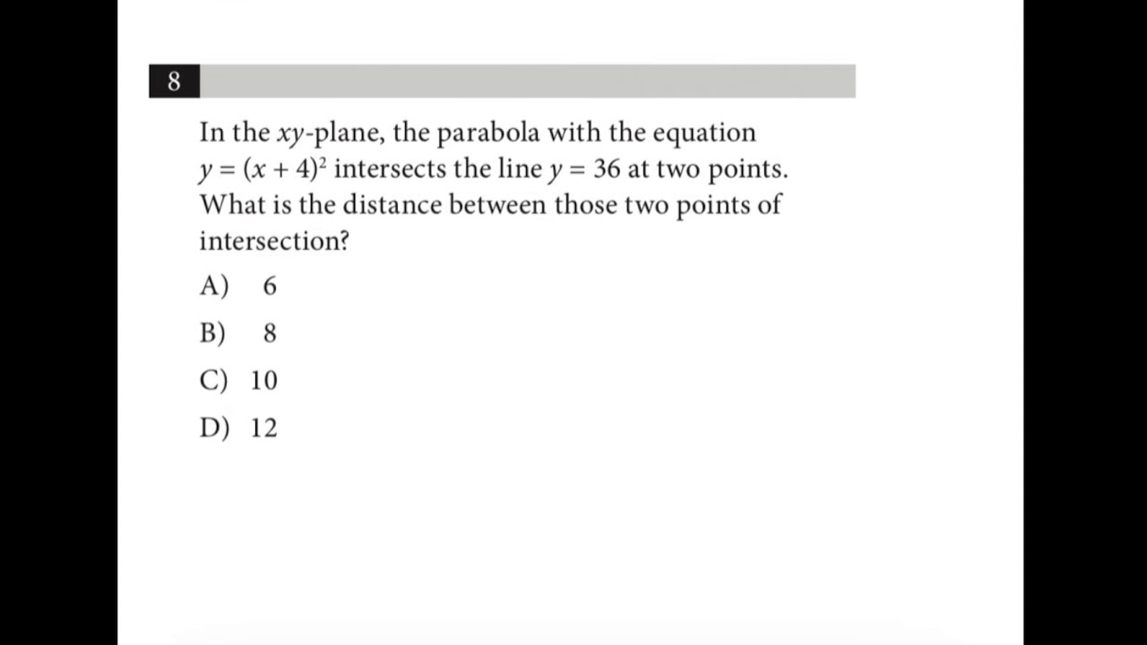 SAT practice test 3.0 - problem 8 - math (no calculator section) - YouTube
