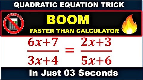 Quadratic Equation tricks | Equation Solving Tricks | Vedic Maths tricks for equation solving