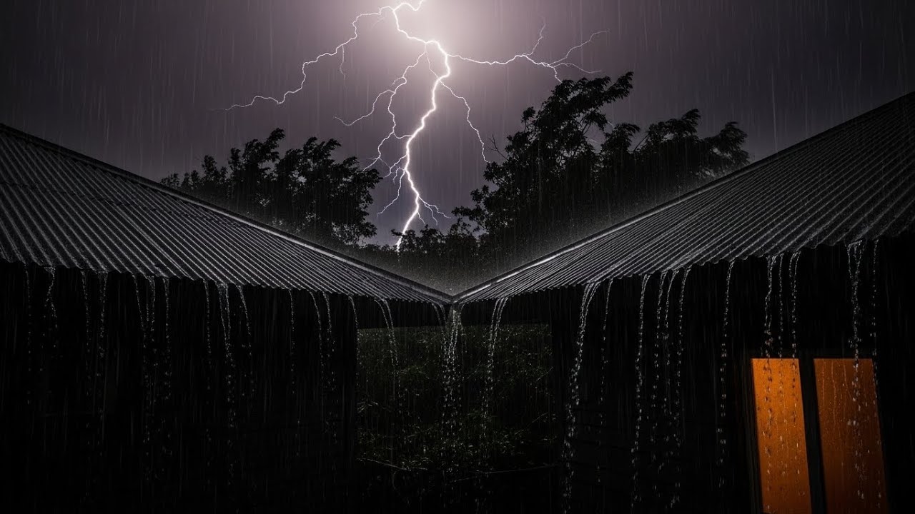 Heavy Rainstorm on Tin Roof 🌧️ Deep Sleep Sounds for Relaxation & Calm Night #21