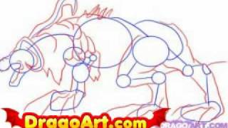 How to draw a hellhound, step by step