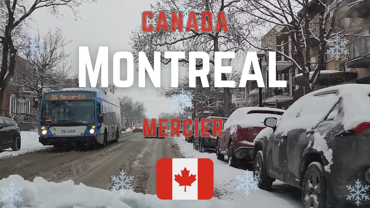Exploring Mercier ❄️Canada 🇨🇦  Snowfall Drive in Montreal 🌨