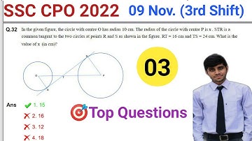 SSC CPO 2022 Paper Solution (9 November 2022, 3rd Shift) | SSC CPO  2022 Solved Paper | CPO Maths