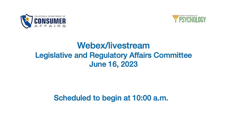 Psychology Board - Legislative and Regulatory Affairs Committee Meeting June 16, 2023