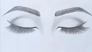 How to draw closed eyes (simple tutorial) @rickrolled