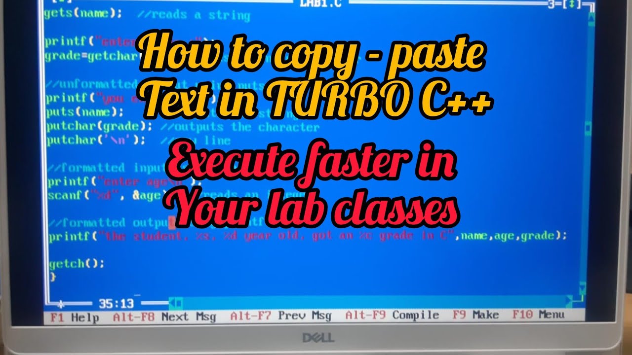 How to Copy-Paste Text in Turbo C++ or Turbo C from One File to another ...