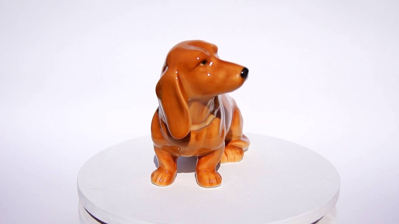 Dachshund Porcelain figurine Dog big size Highquality realistic hand