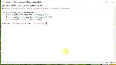 python program to calculate wages of a worker using Dictonary