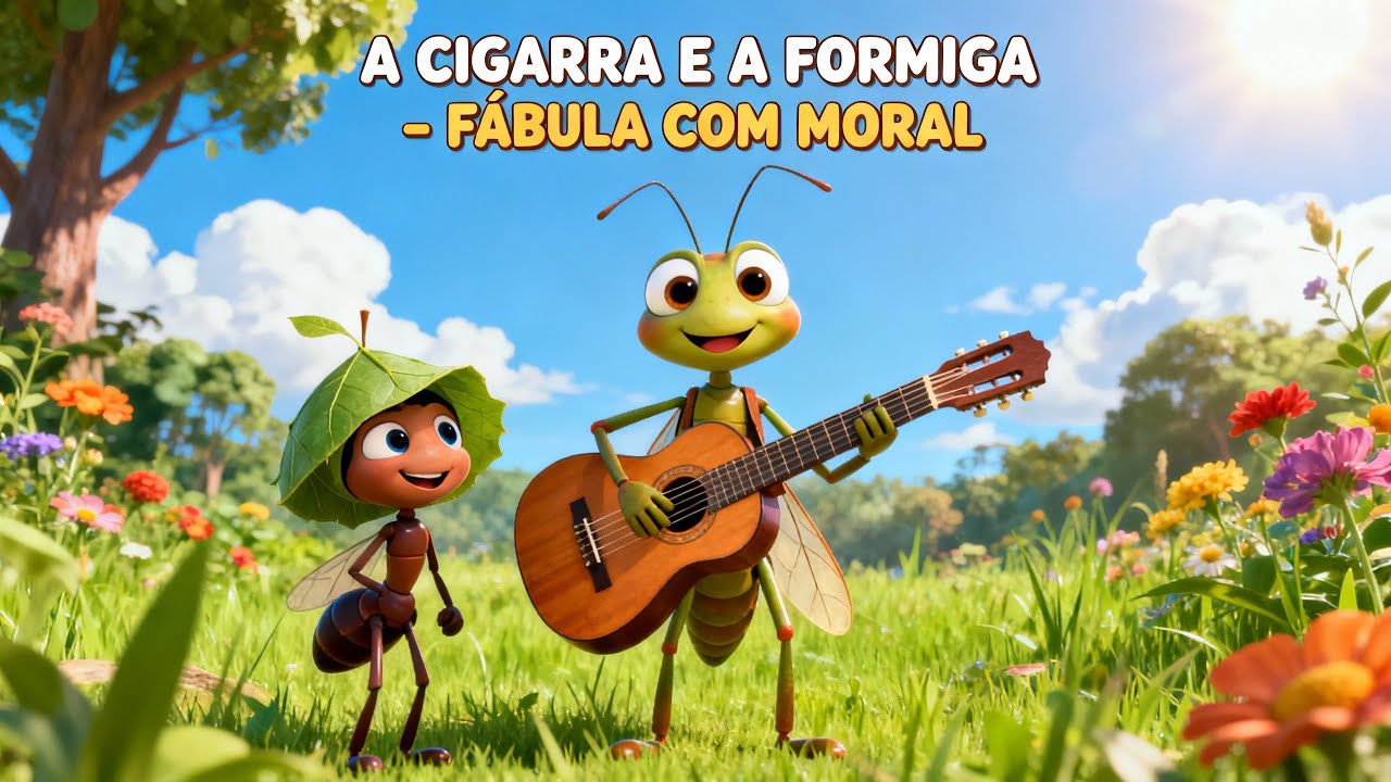 🐜🦗A Cigarra e a Formiga – Fábula Completa com Moral | Contos Clássicos para Todas as Idades