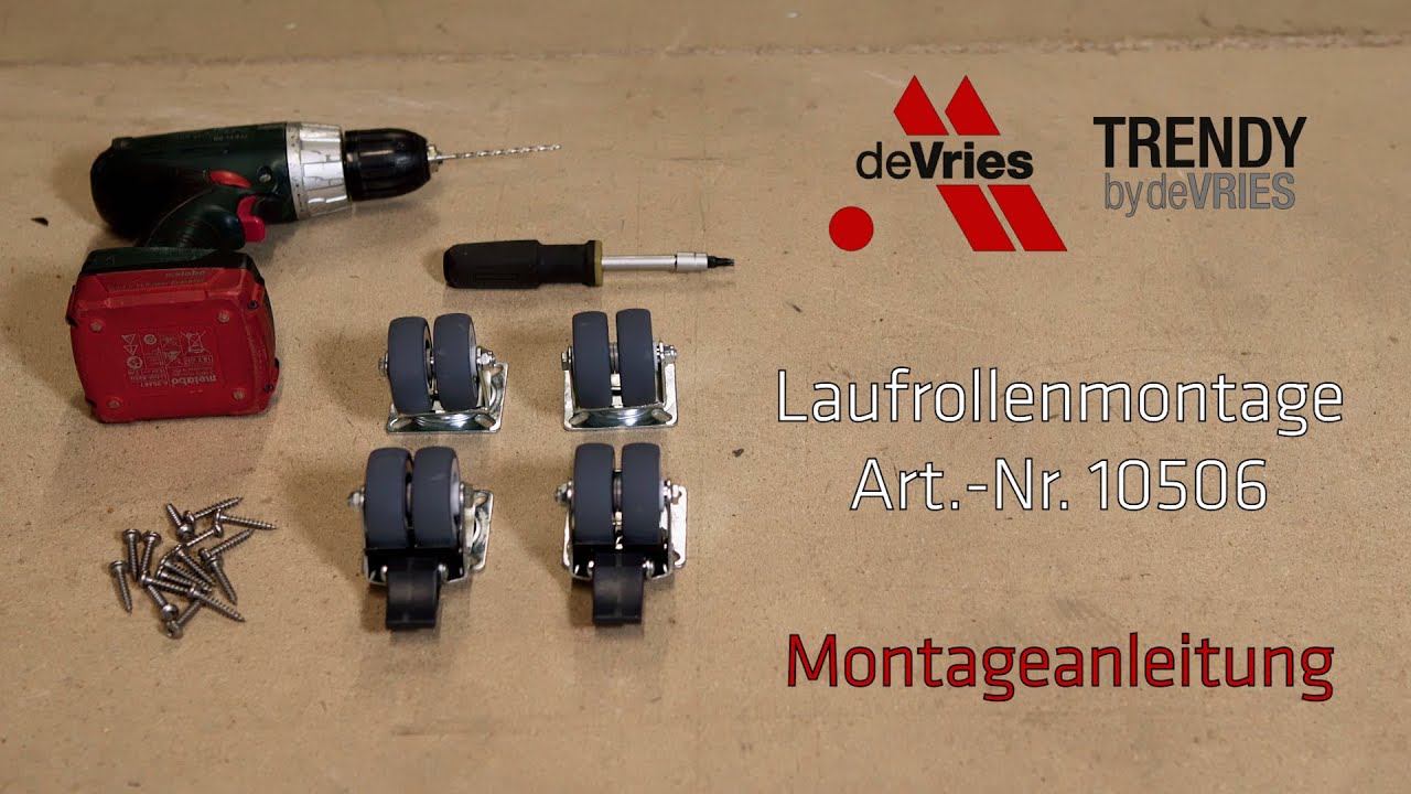 Montage unserer Laufrollen - Doppellenkrollen für den Strandkorb Compact