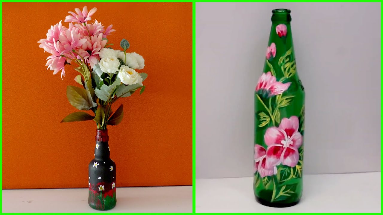 DIY Bottle Decoration Ideas Simple Glass Bottle Painting Designs