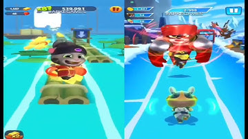 Talking Tom Tom Gold Run vs Talking Tom Hero Dash Gameplay Android ios  