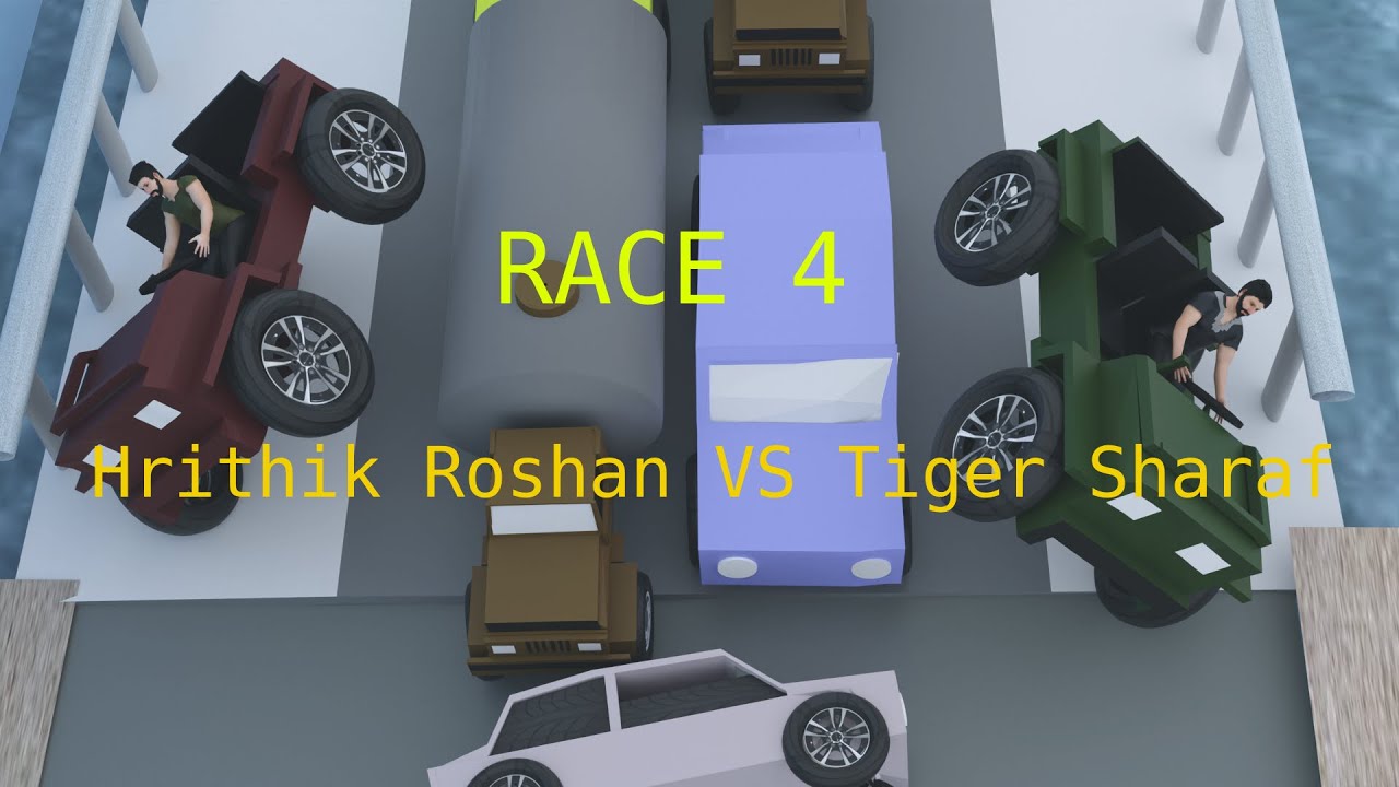 RACE 4_Car Race_Hrithik Roshan_Tifer Sharaf_Race Animation Video_Dhoom 4_Car Stunt_Car Action Video.