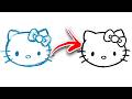 COMO DESENHAR o Rosto da HELLO KITTY! 🎀 (O Jeito Mais FÁCIL e Rápido para Iniciantes)