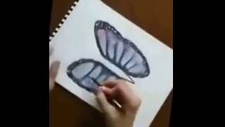 تعليم الرسم ثلاثى الأبعاد || كيف ترسم فراشة 3D مع موسيقى هادئه