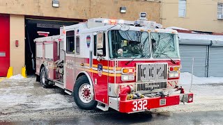 **BRAND NEW 2021 FDNY ENGINE 332** RESPONDING FROM QUARTERS ON BRADFORD STREET IN BROOKLYN, NYC.