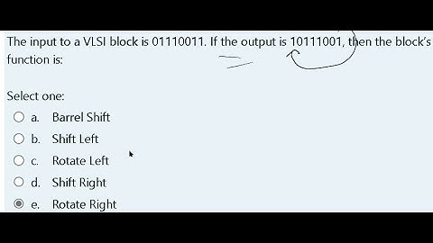 The input to a VLSI block is 01110011. If the output is 1 ... | CPE 151 CMOS and Digital VLSI Design