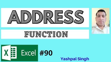 How to use Address Function in Excel |Formulas Tab| | Excel | | Hindi |