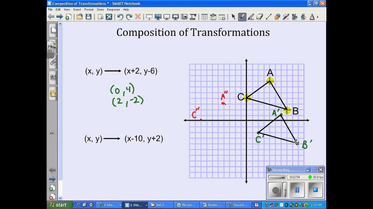 Geometry Transformation Composition Worksheet