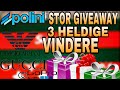 STOR GIVEAWAY// 3 HELDIGE VINDERE