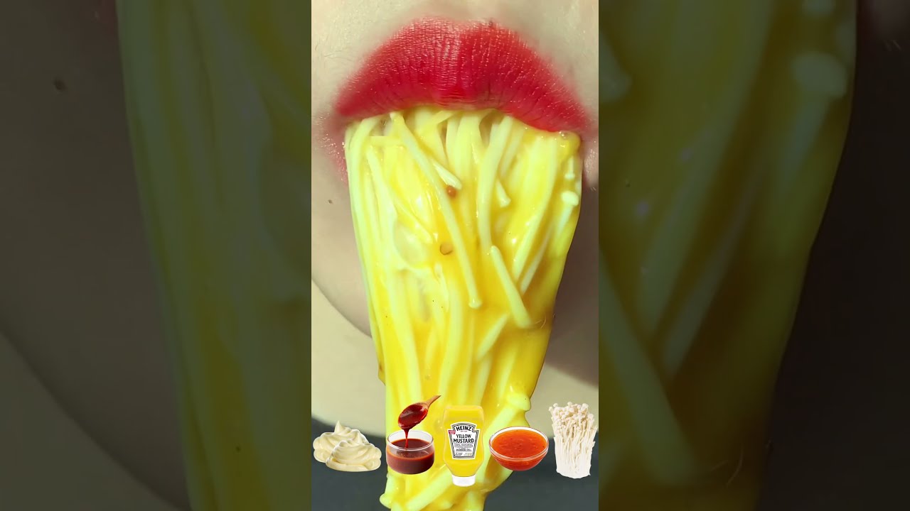 Asmr ENOKI MUSHROOMS WITH SAUCE Eating Sounds