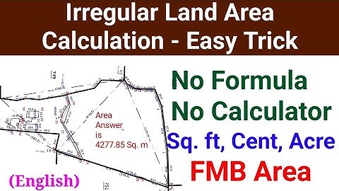 Irregular shape land area calculation | how to calculate land area from fmb sketch online| sqft|cent