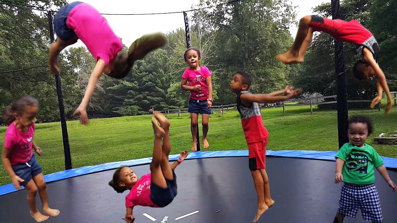 Jumping On Trampoline