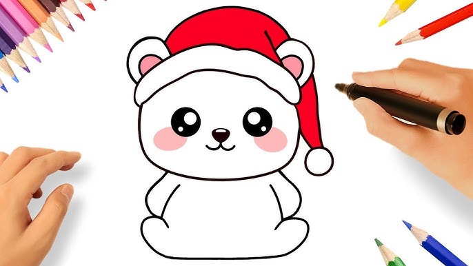 Como desenhar um pikachu fofo de natal 