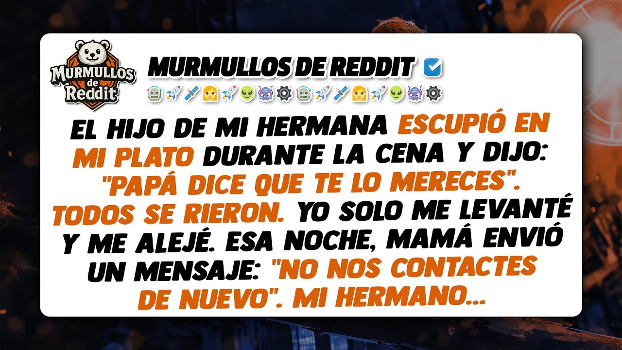 El hijo de mi hermana escupió en mi plato durante la cena y dijo: 