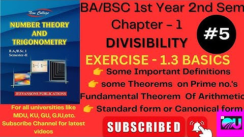 Ex - 1.3 Basics Number Theory || Number Theory Exercise 1.3|| Number Theory BSC 1st Year Chapter-1||