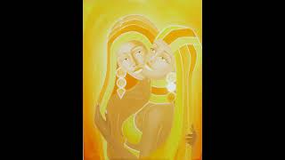 Original oil on canvas female image. The Silent Constellation